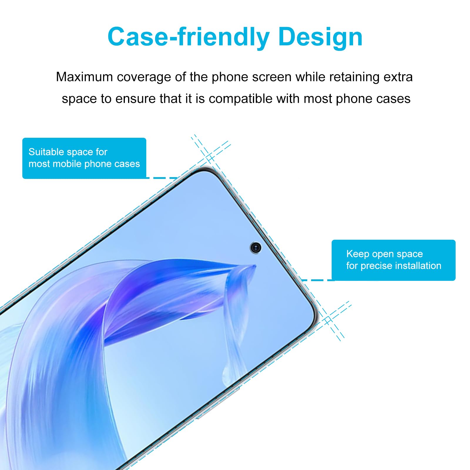 Didisky 3 Pack Tempered Glass Screen Protector for Honor 90 Lite, Scratch-Resistant, 9H Hardness, No Bubbles - Image 3