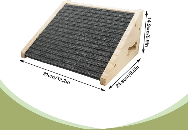 Rampe pour Chien en Bois pour Escaliers, Marches pour Animaux à Faible Inclinaison avec Surface Antidérapante, Aide pour Petits Chiens et Chats - 2