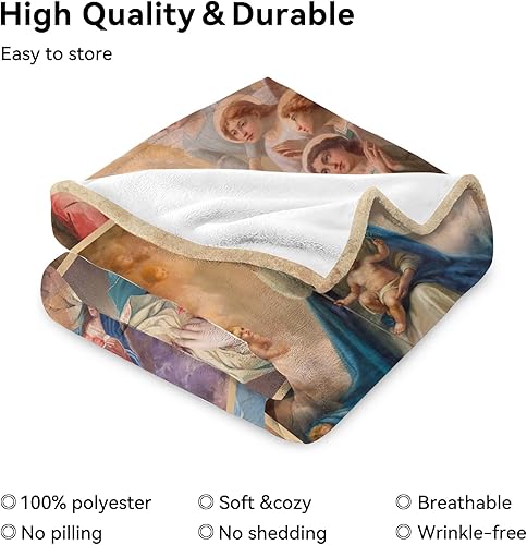 Miniatura 5 de Manta de Virgen María, manta de Nuestra Señora de Guadalupe, regalos religiosos para sacerdotes católicos, cálida y suave y acogedora manta