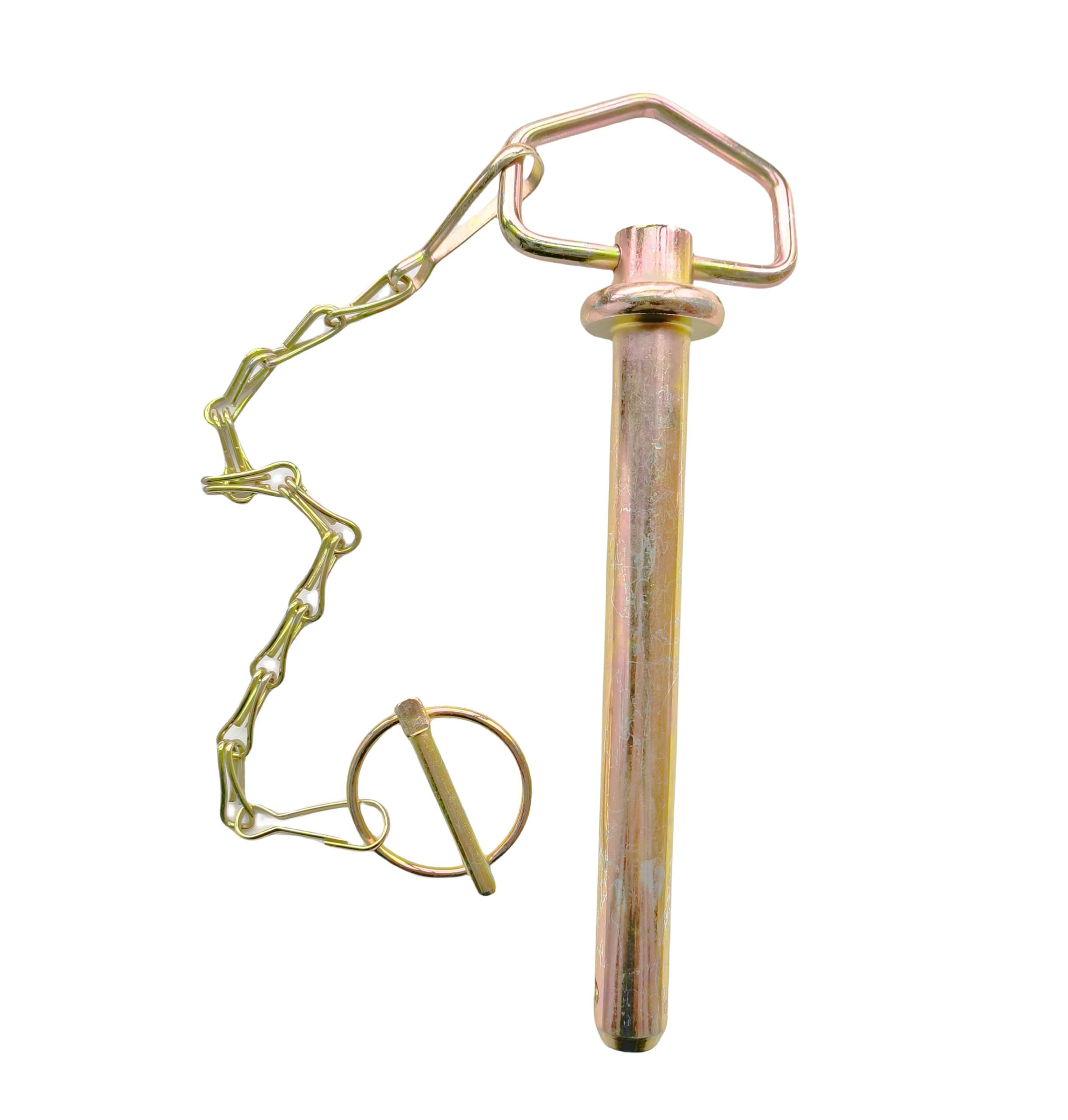 Generic Heavy Duty Hitch Pin with Chain Trailer Pin Safety Pin Spring Steel Chain Pin for Heavy Towing (3/4in x 6-2/5in), yellow