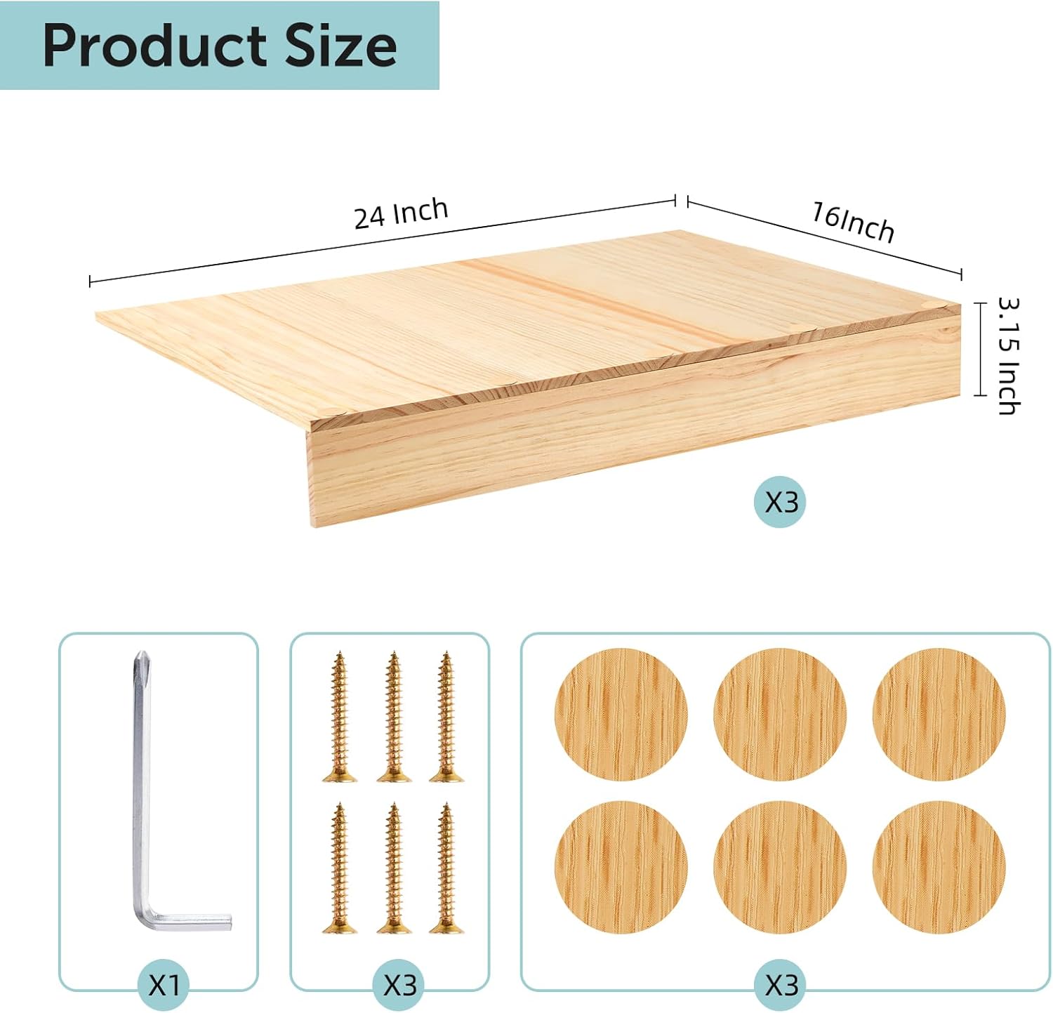 3 pcs 24 x 16 inch wooden wire rack covers for removable closet decoration, shelf covers with wood grain stickers for pantry bathroom kitchen shelving upgrade(wood color) 24x16 inch