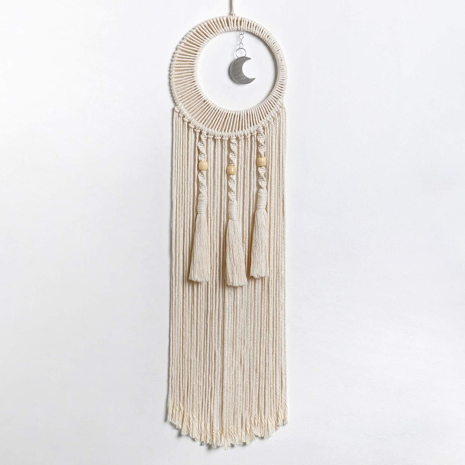 LOMOHOO Set of 4 Round Placemats 13 Inch Table Mats Boho Cotton Woven Mandala Tassels Heat Proof Washable Circle Place Mat for Kitchen Dining Wedding Farmhouse Home Decoration