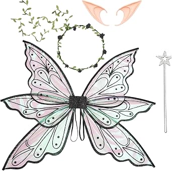 vitegaw Fairy Wings for Adults, Fairy Butterfly Costume Set for Women