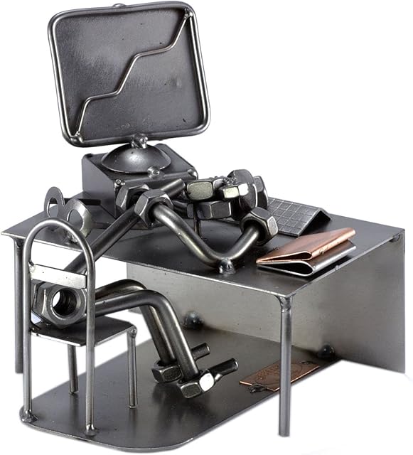 Steelman24 I Nuts and bolts sculpture Sleeping At The Office I Handmade ornaments I Made in Germany I I Metal figurine