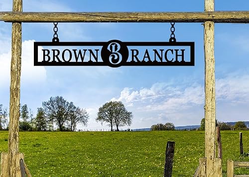 Miniatura 3 de Letrero de metal personalizado de granja, letrero de metal personalizado con nombre de familia, letrero de rancho al aire libre, letrero de metal