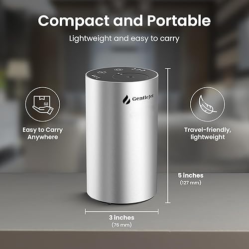 Miniatura 7 de LiteMist Difusor de aceite esencial sin agua, difusor de aceite de aromaterapia de aluminio, difusor de aroma USB-C recargable para el hogar,
