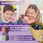 450 PCS Magnetic Building Blocks Set – STEM Sensory Toy with Stacking Magnets & Storage Bag/Ensemble de Blocs Magnétiques STEM avec Sac