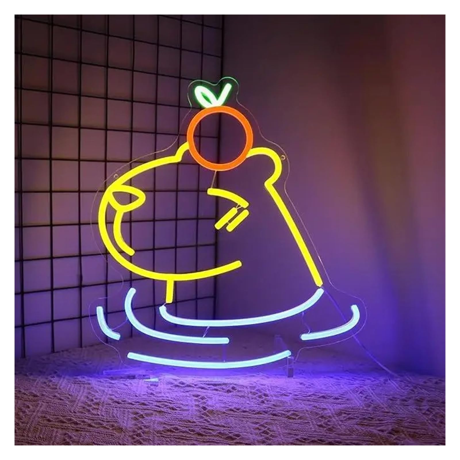 XENITE Hanging Art Neon Signs Capybara Neon Sign Lights for USB with Dimmable Switch Wall Decor Light Up for Party Birthday Club 29.51x38cm