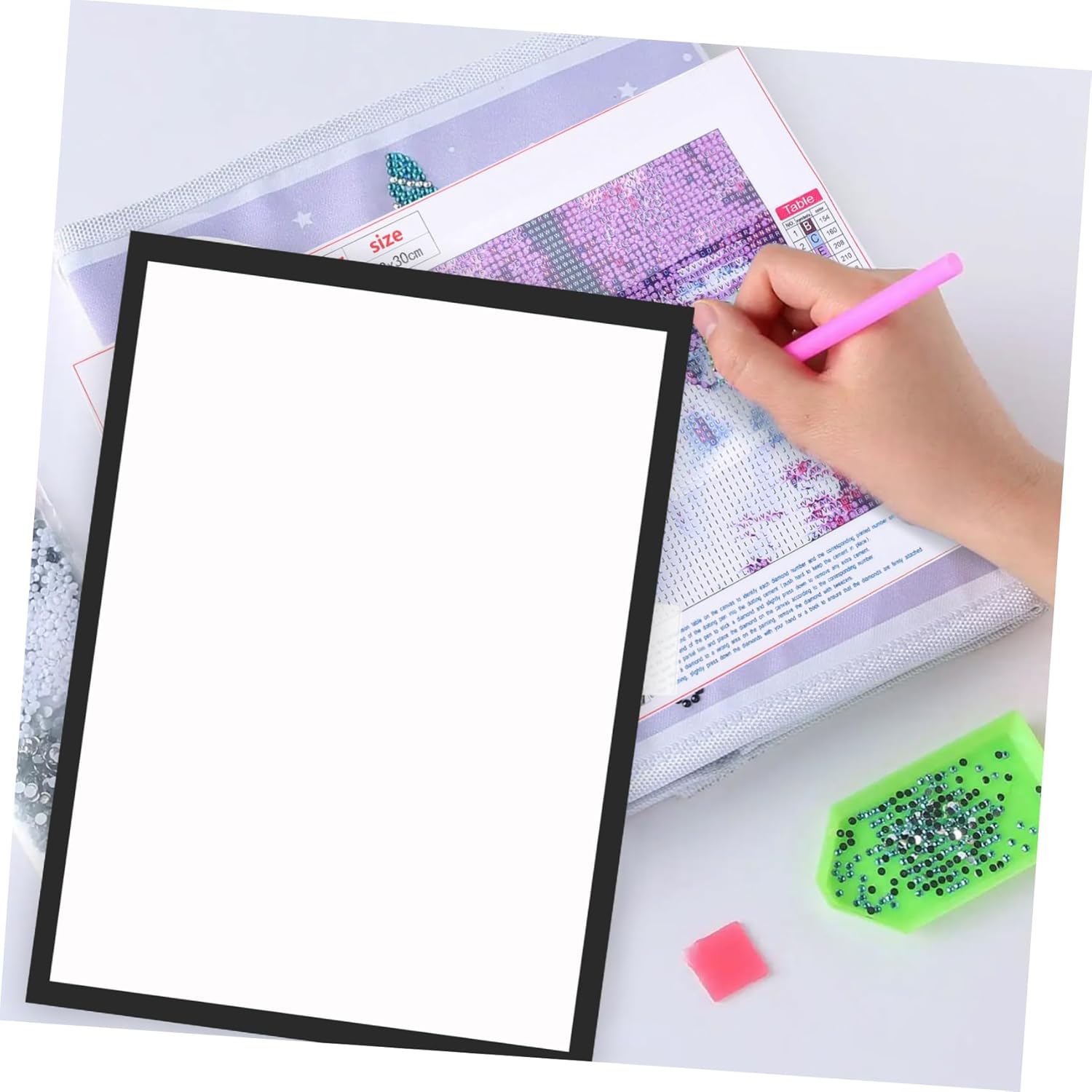 4pcs Magnetic Picture Frames Frame Self-adhesive Photo for Refrigerator Art for Diamond Drawing