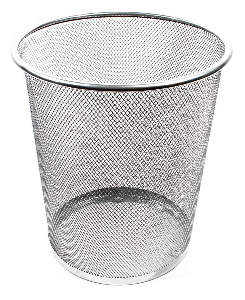 Best House Metal Mesh Waste Paper Bin Wastebasket Trash Can Round Garbage Bin Ideal for Kitchen Home Office Living Room Desk Bedroom (H X W) (24 cm X 26.5 cm) (Black, Pack of 1)