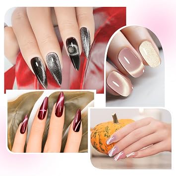 4-in-1 Cat Eye Nail Magnet Tool with Heart Shape, Magnetic Nail Art Pen Stick for 3D Cat Eye Gel Polish, DIY Nail Art Design, Salon and Home Manicure Supplies