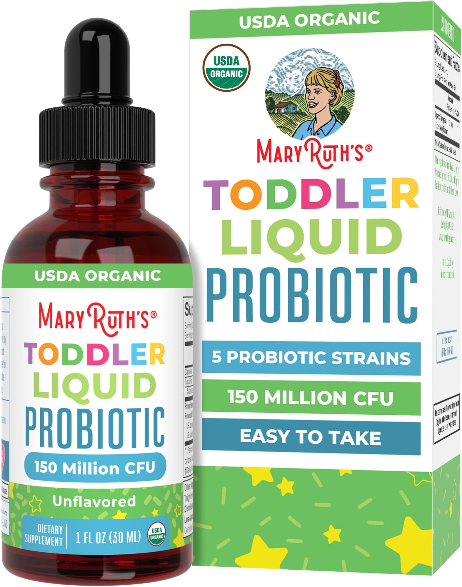 MaryRuth Organics Cocomelon Toddler Probiotic Liquid Drops by | Sugar Free | USDA | Probiotics for Kids Ages 1-3 | Toddler Probiotics for Digestive Health & Gut Health | Vegan | Gluten Free | 1 Fl Oz