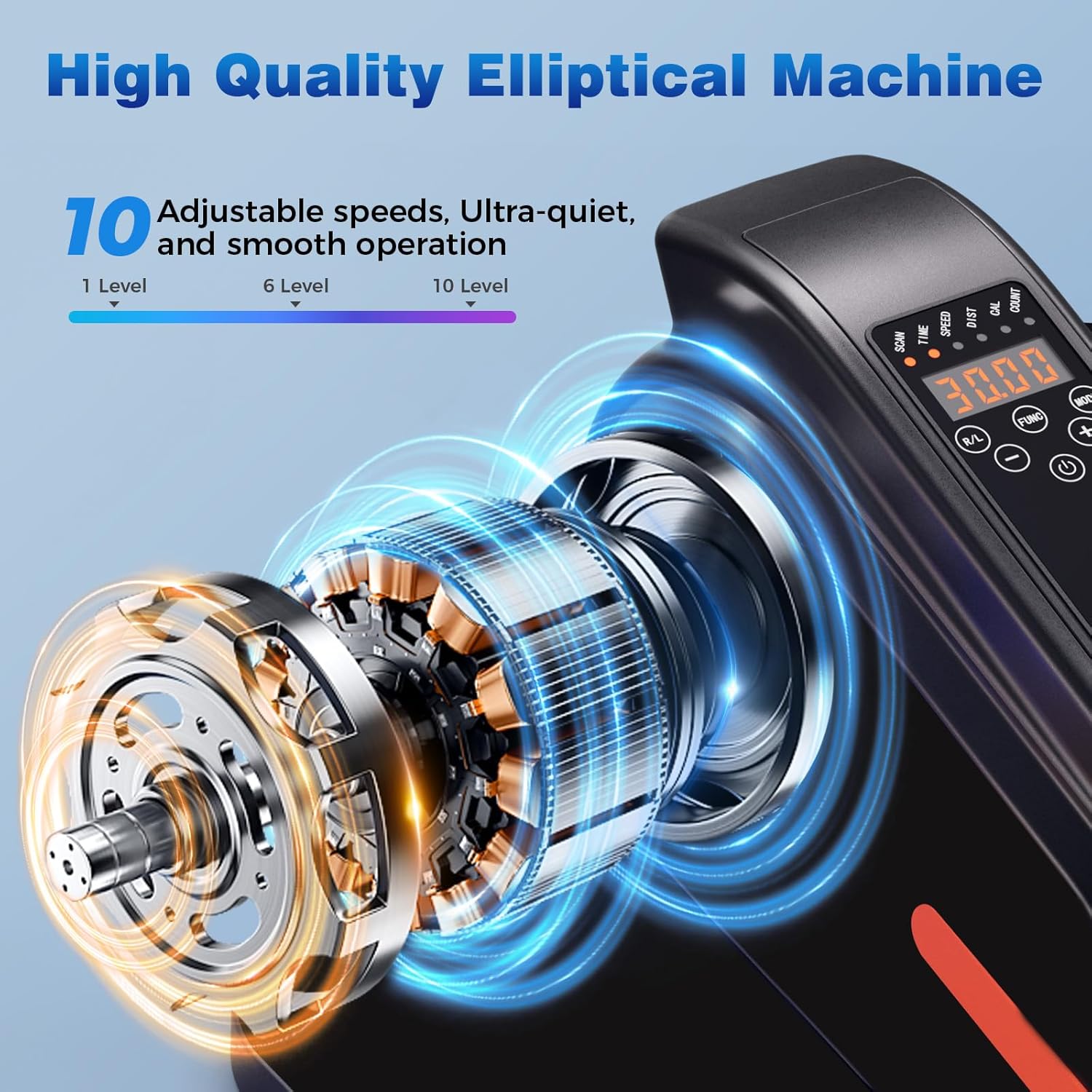 GORISE Under Desk Elliptical Exercise Machine, Leg Exerciser as Seen on TV, Seated Pedal Exerciser with Remote Control & 10 Adjustable Speed for Seniors & Women Home Ussage - Image 2