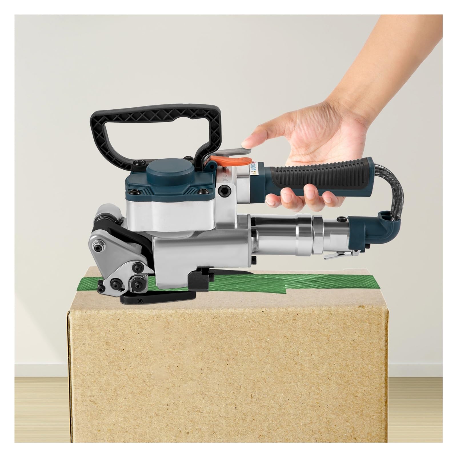 Máquina flejadora neumática de mano B25, máquina embalaje manual tensión máxima 3500N, herramientas for cinturones PP PET 19-25 MM