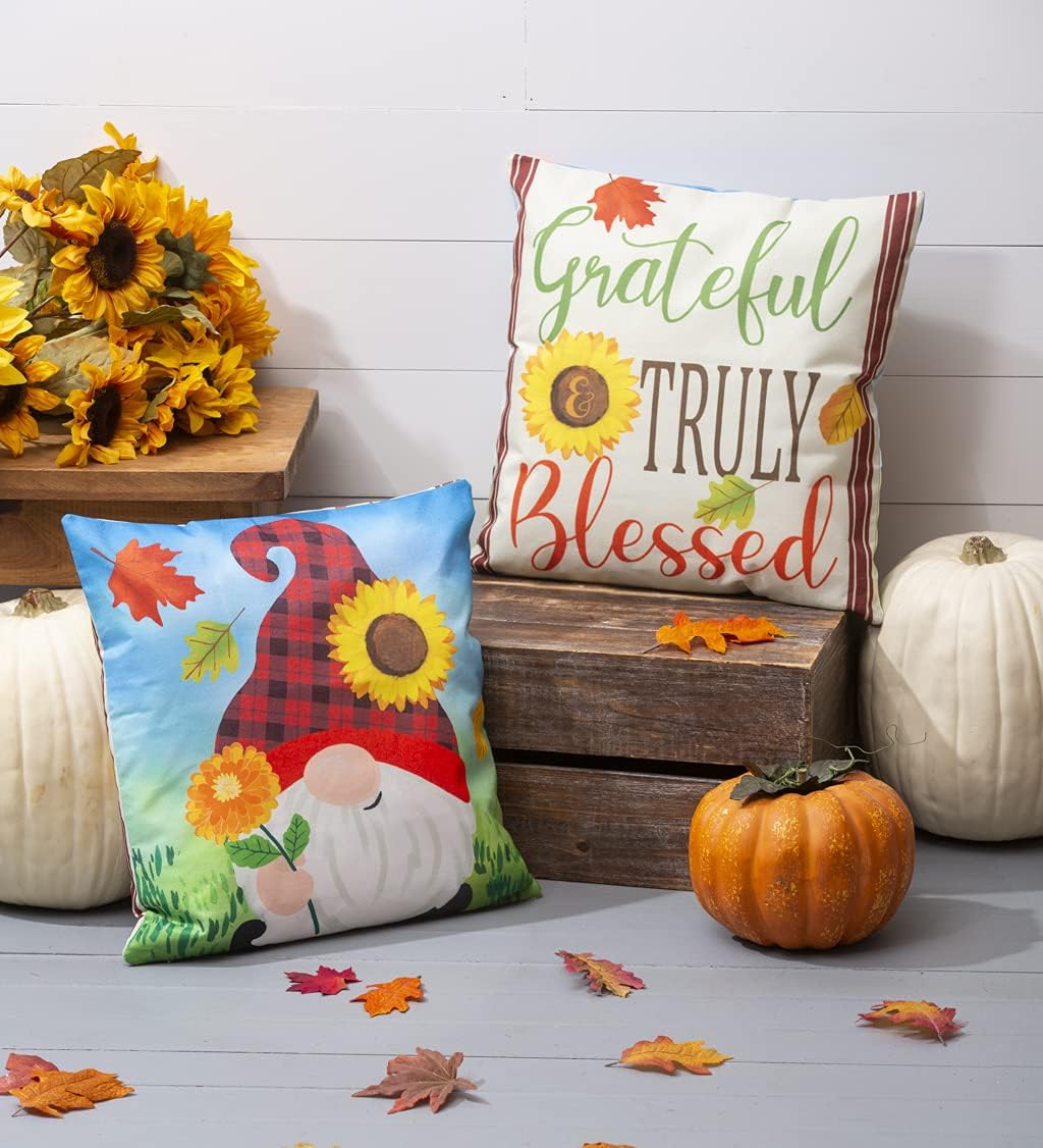 Cypress Home Sunflowers Interchangeable Pillow Cover Set of 4
