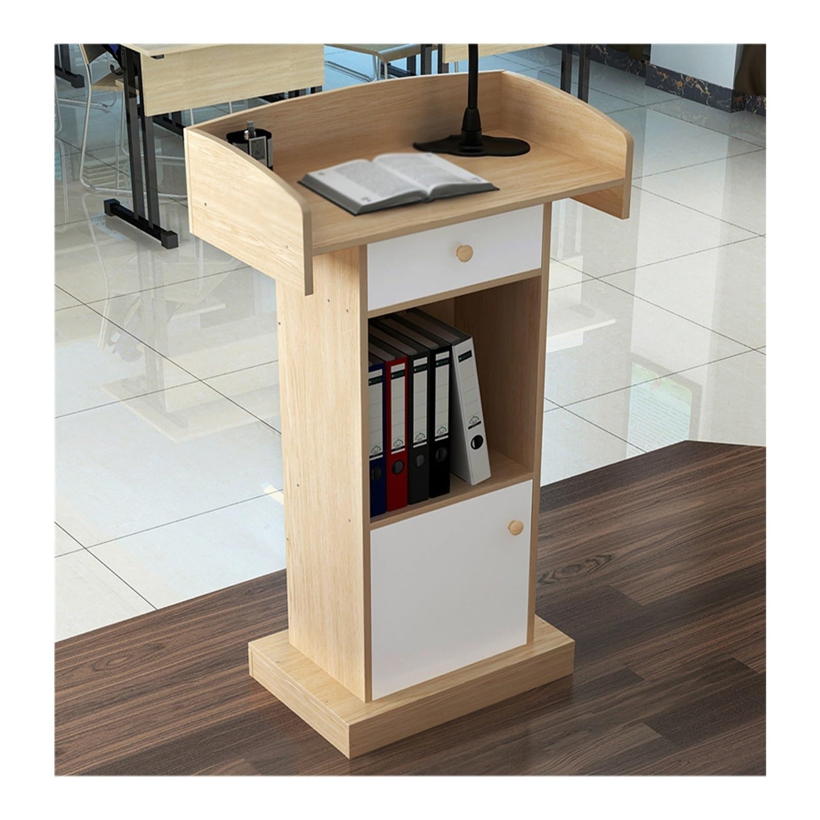 Atril de madera ajustable de sobremesa para presentaciones y eventos en restaurantes
