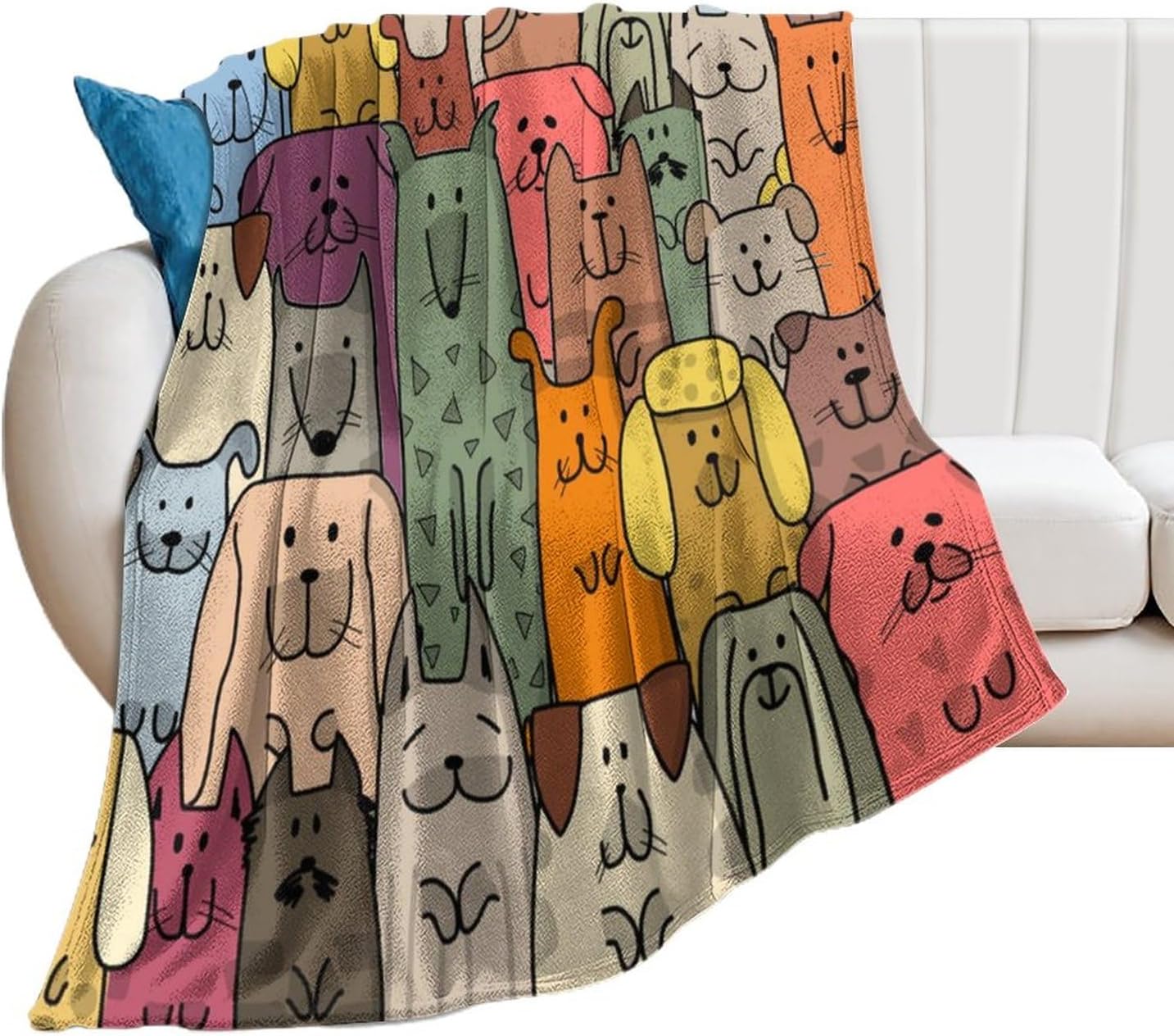 Funny Pet Dog Throw Blanket Funny Pet Dog Blanket All Season Cozy Blanket for Sofa Bed Couch Travel 50"x62"
