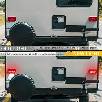 LINKITOM LED Trailer Light Kit, 2-Pack RV Camper Tail Lights with Red Reflector, 10pcs Side Marker Lights, and RV Porch Light - for Trailers, RVs, Campers, IP67 Waterproof