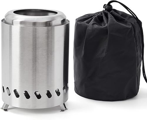Miniatura 7 de HGD Pozo de fuego pequeño de mesa de 7.1 pulgadas, sin humo, mini hoguera para urbanos y suburbios con bolsa de transporte, acero inoxidable,