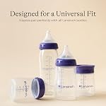 Lansinoh Anti-Colic Baby Bottles for Breastfeeding Babies, 240 ml (8 Ounces), 3 Count, Includes 3 Medium Flow Nipples, Size M