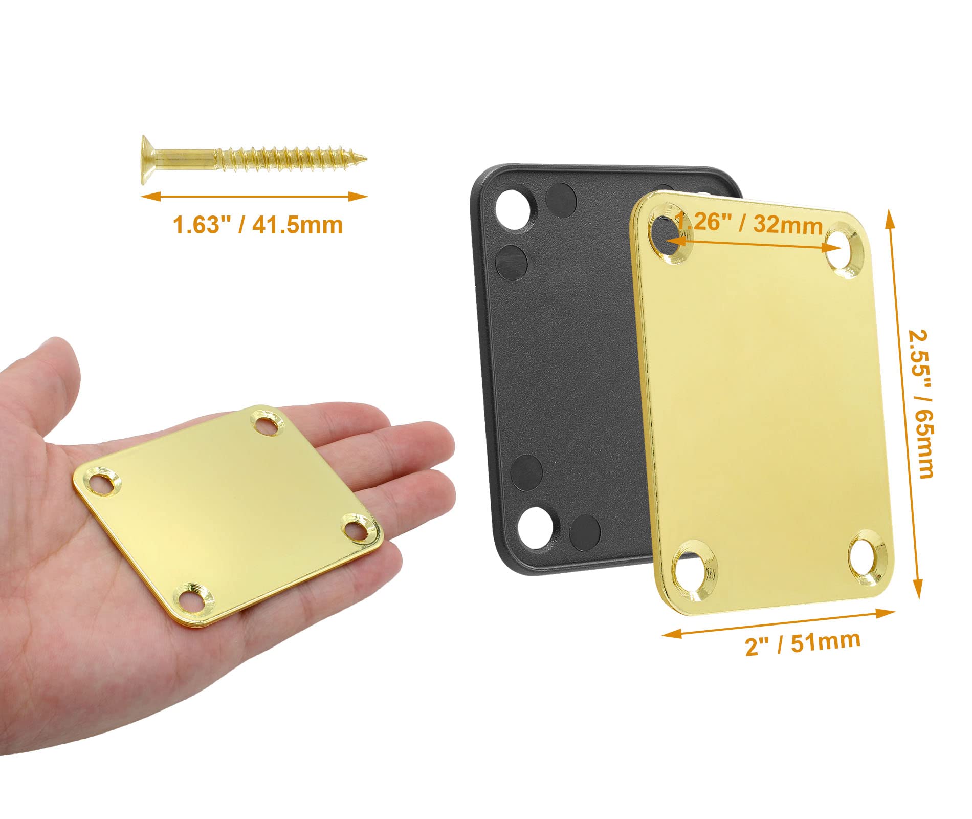 Amazon.com: Jersvimc Gold Bass Guitar Neck Plate Replacement with 