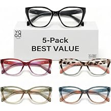 Yogo Vision Magnifying Glasses for Reading Cateye Readers Women 5pk