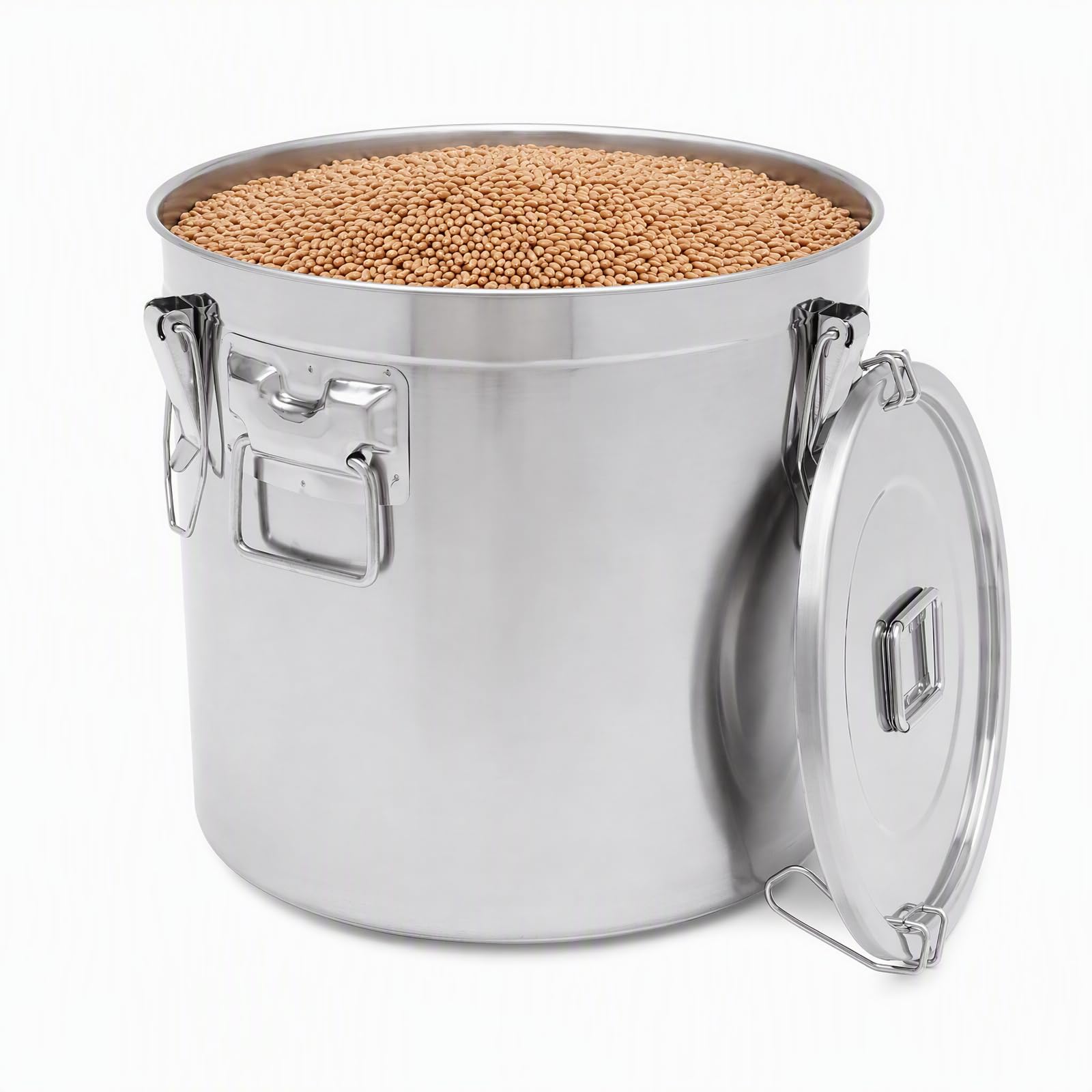 Contenitore ermetico per cereali in acciaio inox da 33 l, con coperchio e