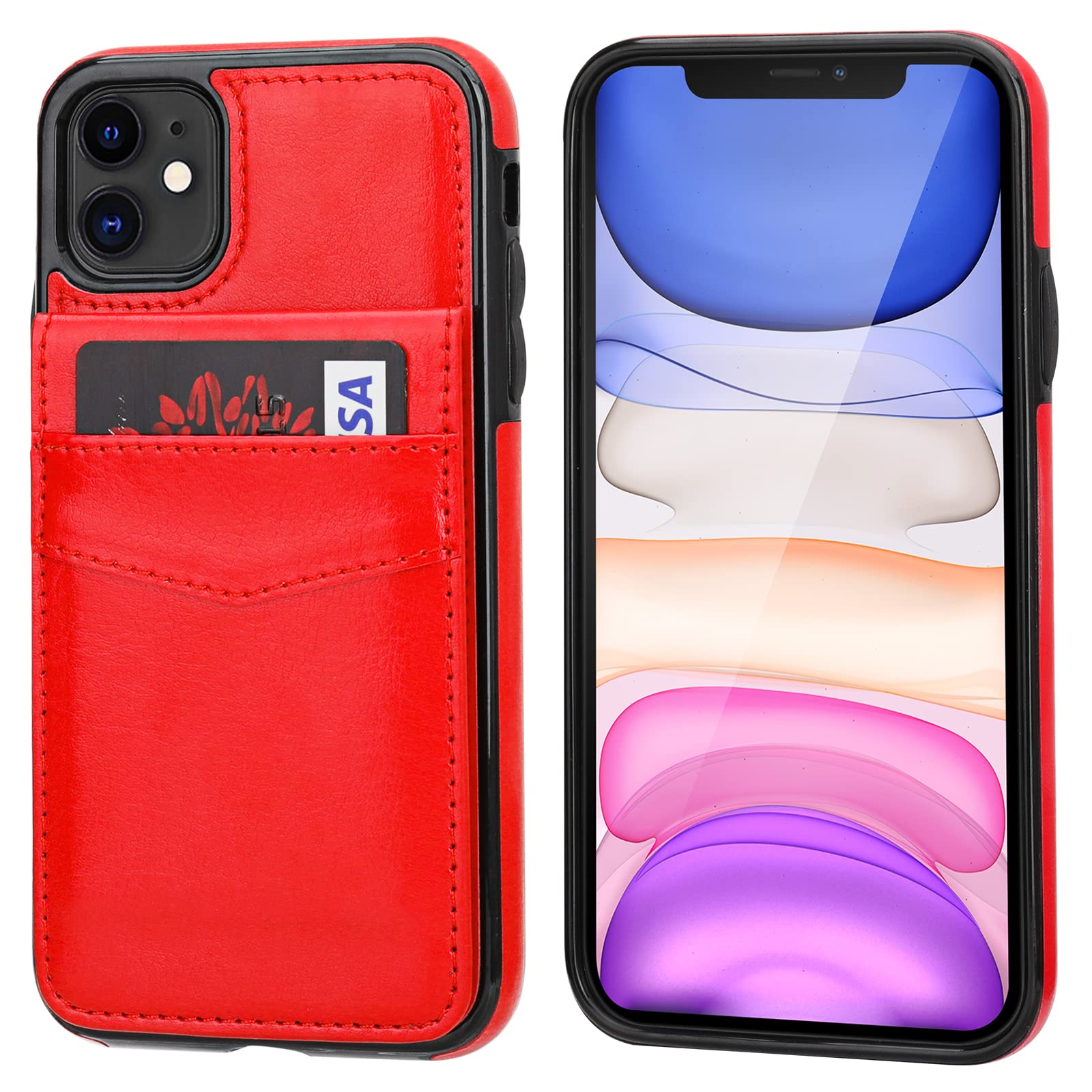 Custodia a portafoglio per iPhone 11 in pelle PU - Custodia a portafoglio | Stuff Enough.be