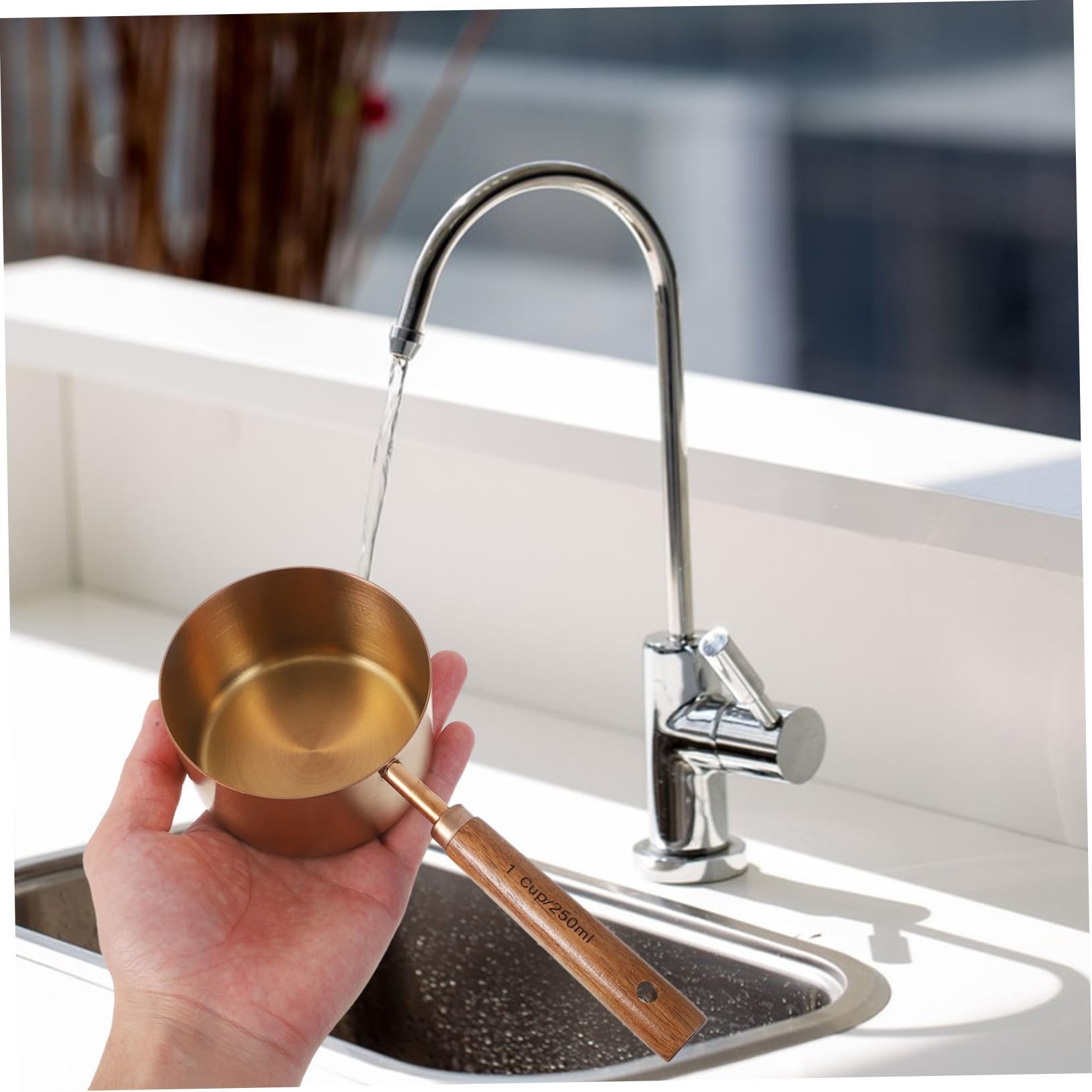 Cuillères Doseuses en Acier Inoxydable et Bois 8 Pièces Cuisine