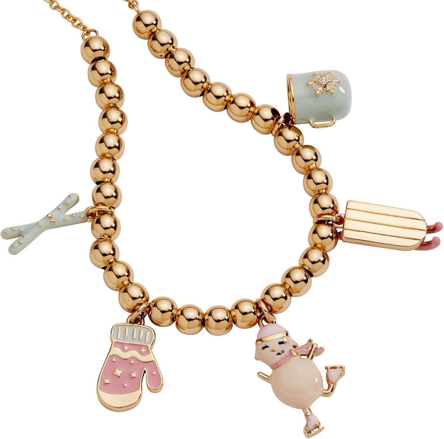 Alex and Ani Holiday Bracelet for Women - Snow Games Winter Wonderland Multi Charm
