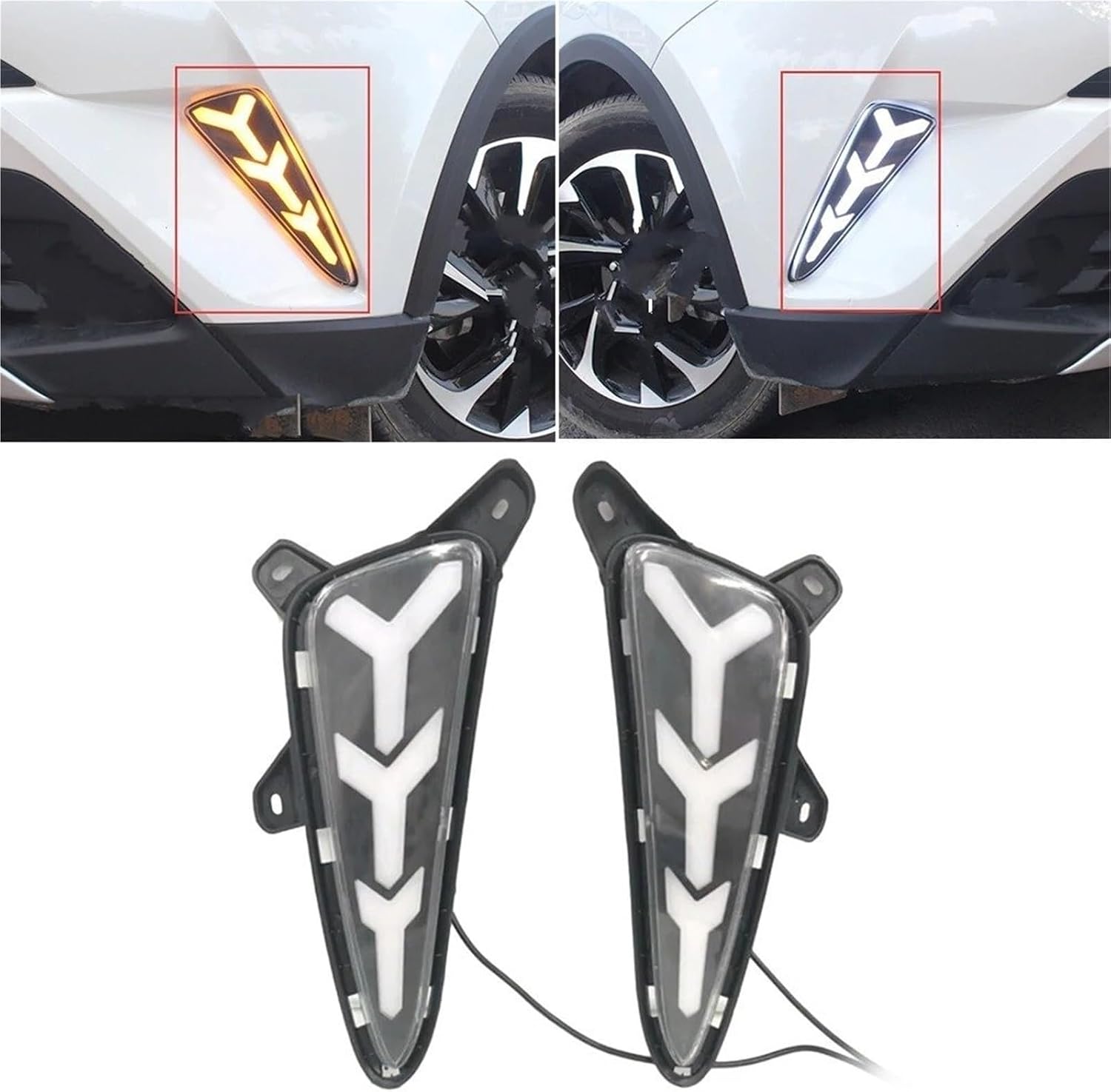 サイドウインカー トヨタ用 CHR用 C-HR 2016 2017 2018 【ノー】 1 ペア車のデイタイムランニングライトターンシ