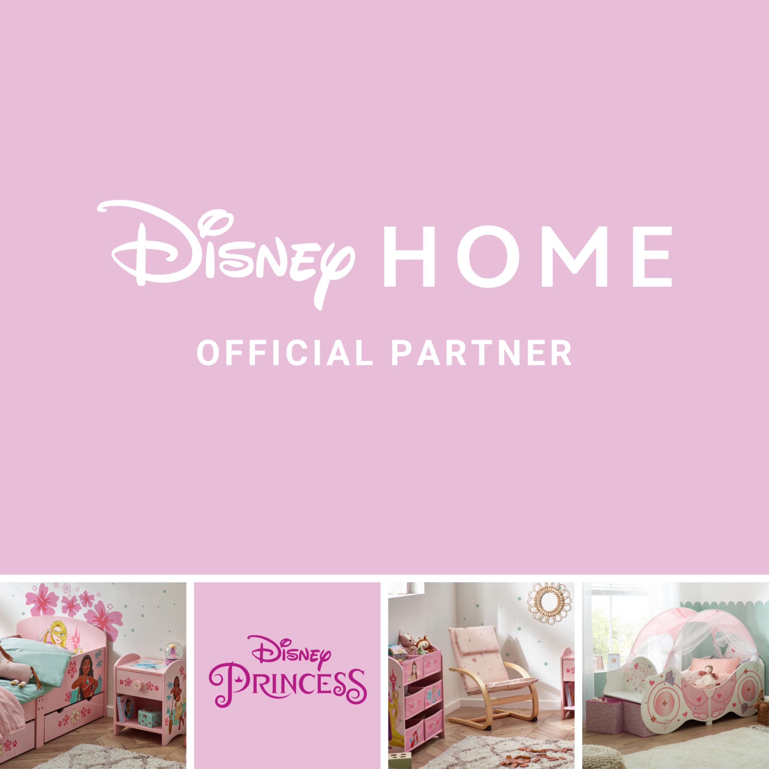 Disney Lit pour Tout-Petits : Construction Robuste en Bois d'ingénierie, côtés protégés, Lattes en Bois, s'adapte aux Matelas de 140 cm x 70 cm (Matelas Non Inclus) – Carrosse de Princesse