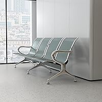 Vista 2 de Kinfant Sillas de sala de espera – Sillas de recepción de conexión de 4 asientos, sillas de sala de espera con brazos y marco de acero inoxidable