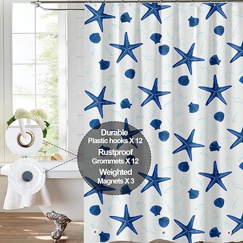 Miniatura 5 de Forro de plástico para ducha, forro de cortina de ducha de PEVA 4G de alta calidad con ojales inoxidables y 3 imanes pesados, cortina de ducha