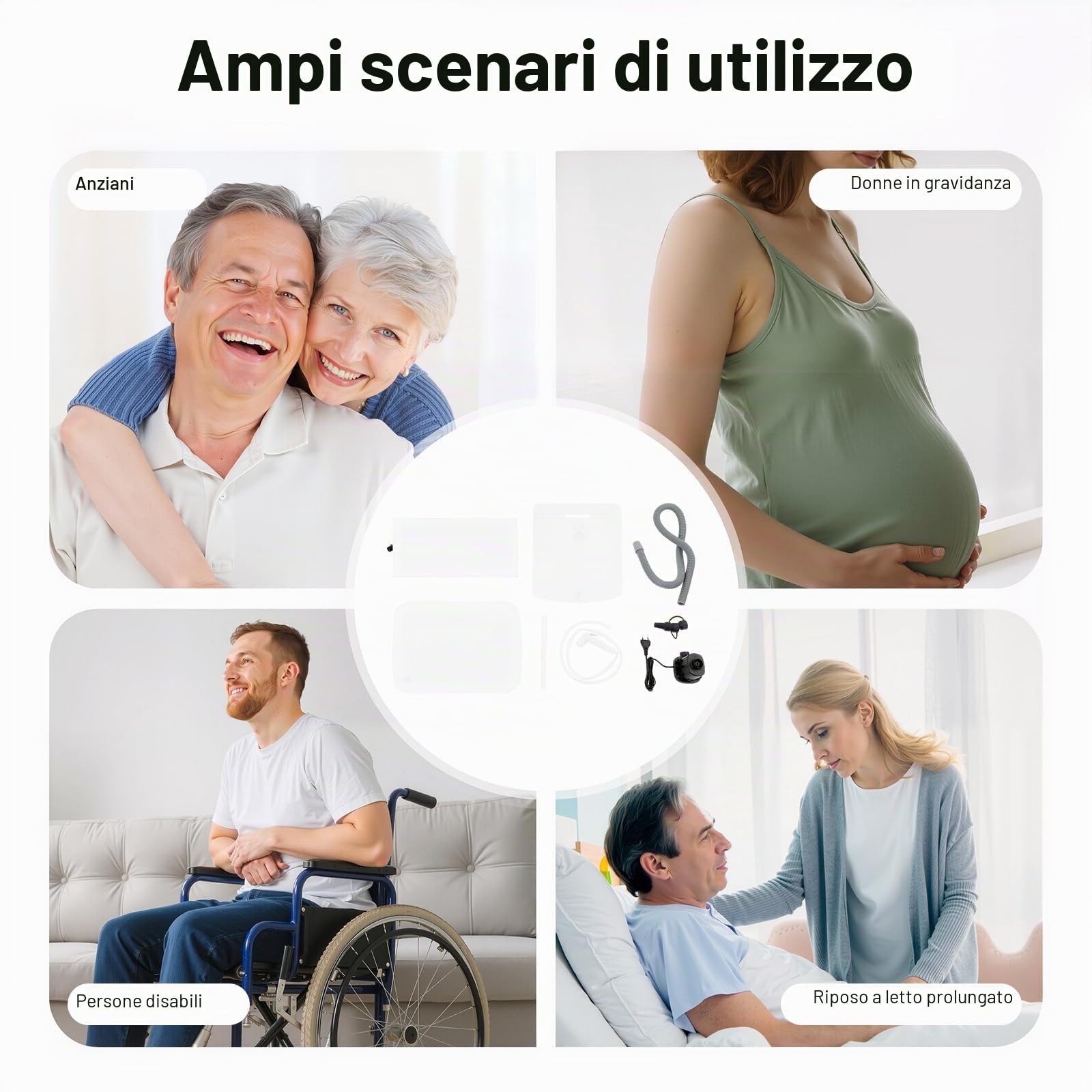 Set di vasca da doccia gonfiabile, semplice sistema doccia a letto, aiuto per il bagno a letto per disabili, anziani, allettato, vasca da bagno pieghevole con sacchetto d'acqua e pompa ad aria