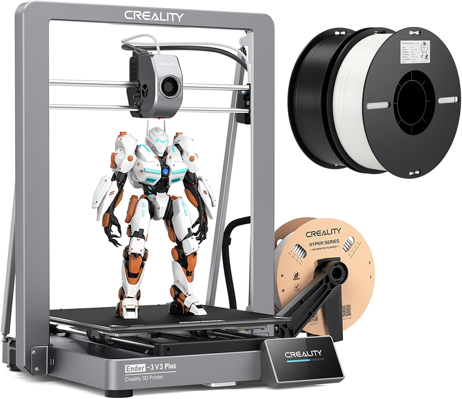 Creality Ender 3 V3 Plus 3D Printer Bundle with PLA Filament 1.75mm 2 ...