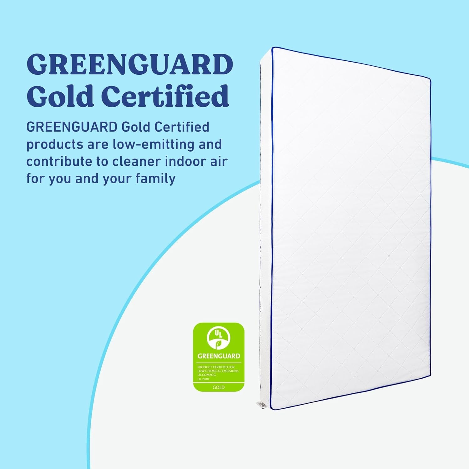 Graco Basics 5-Inch Water-Resistant Crib & Toddler Mattress — GREENGUARD Gold Certified Baby Crib Mattress & Toddler Bed Mattress with Water-Resistant, PVC-Free, Removable PEVA Cover, Made in the USA