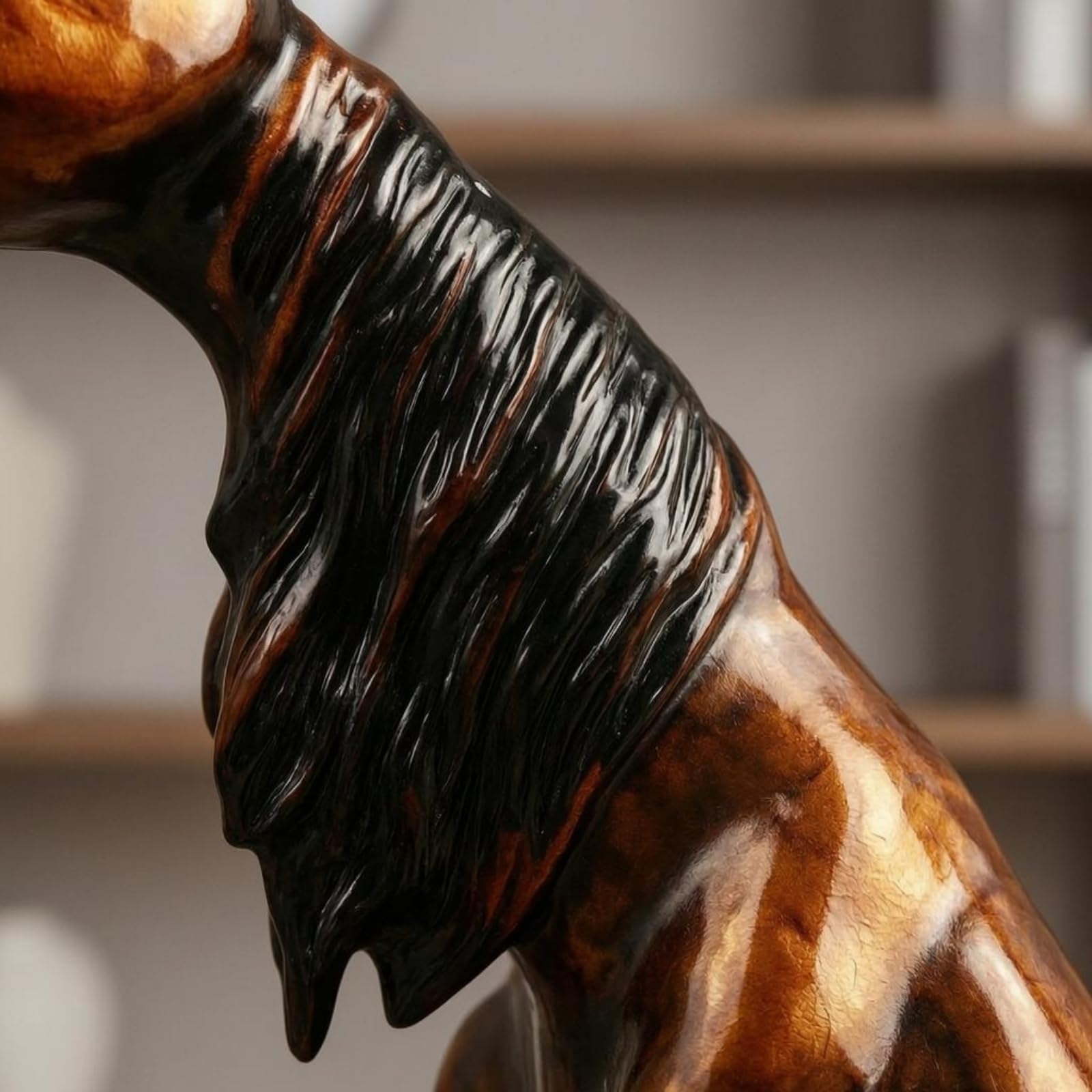Baoblaze Escultura Caballo Decorativo Estatua Figuras Ornamento Metal Aleación Zinc Textura Firme Superficie Lustrosa Toque Adecuada para Salón Entrada, B Modelo Sentado 11 17 23cm