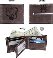 Portafoglio Personalizzato Con Blocco RFID, Portafoglio Da Uomo Con Iniziale Incisa E Nome Personalizzato, Portafoglio Tascabile Per Monete E Documenti, Regalo Per Papà, Fidanzato O Marito - Italia - Foto 11