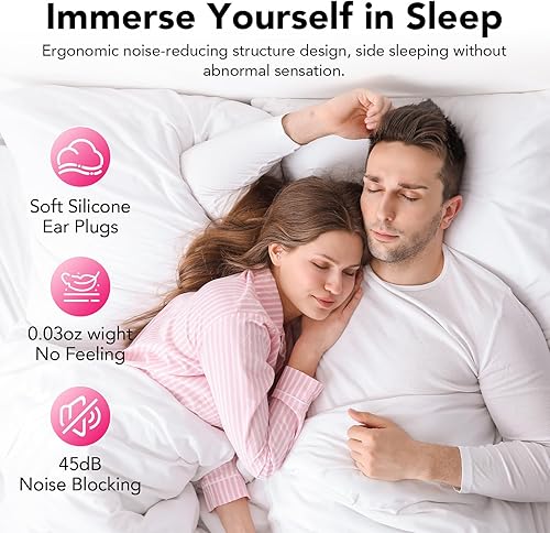 Miniatura 4 de Tapones para los oídos para dormir con cancelación de ruido, tapones para los oídos de silicona ultrasuave para dormir, tapones para los oídos