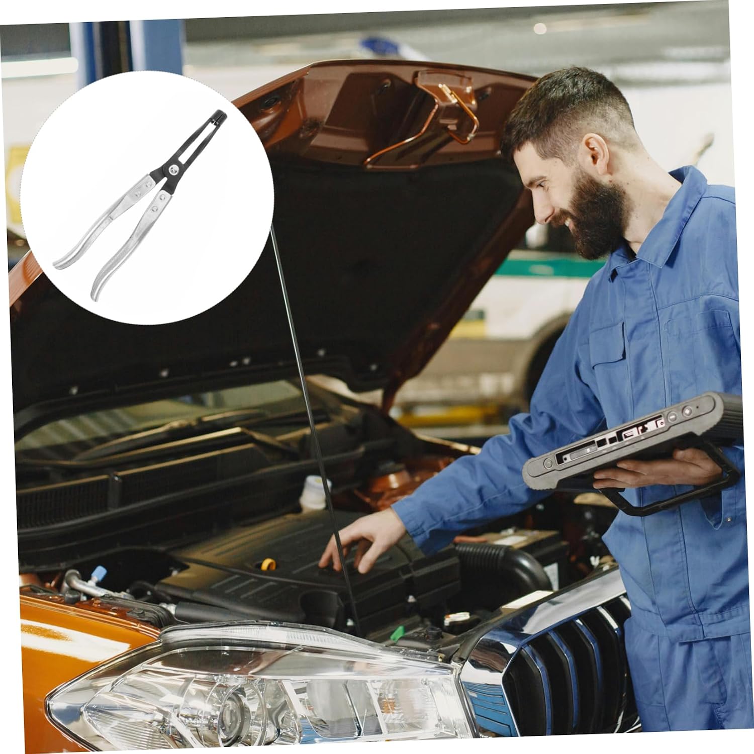 OUNONA Engine Valve Spring Pliers Tool Compact Lightweight Design for Valve Stem Seal Removal Spring Installation Durable Automotive Repair Tool for Engines Versatile Sturdy Construction