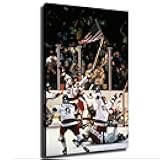 1980 USA Gold Medal Hockey Team Miracle on Ice Canvas Poster Modern Aesthetic Picture Wall Art Home Office Decoration Painting Holiday Gift (Unframed,16×24inch)