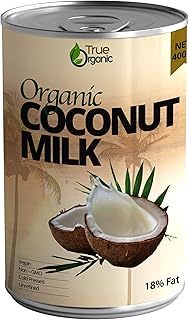 True Organic Unsweetened Coconut Milk 13.5 fl oz, Certified Organic, USDA & Kosher Certified, Non GMO, Organic Ceylon Coco...