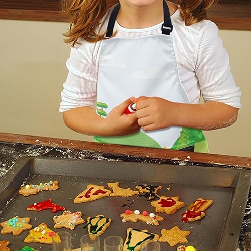 Vista 143 de doginthehole Delantal para niños con bolsillo para niños y niñas, delantales de chef ajustables con 2 bolsillos para cocinar, pintar