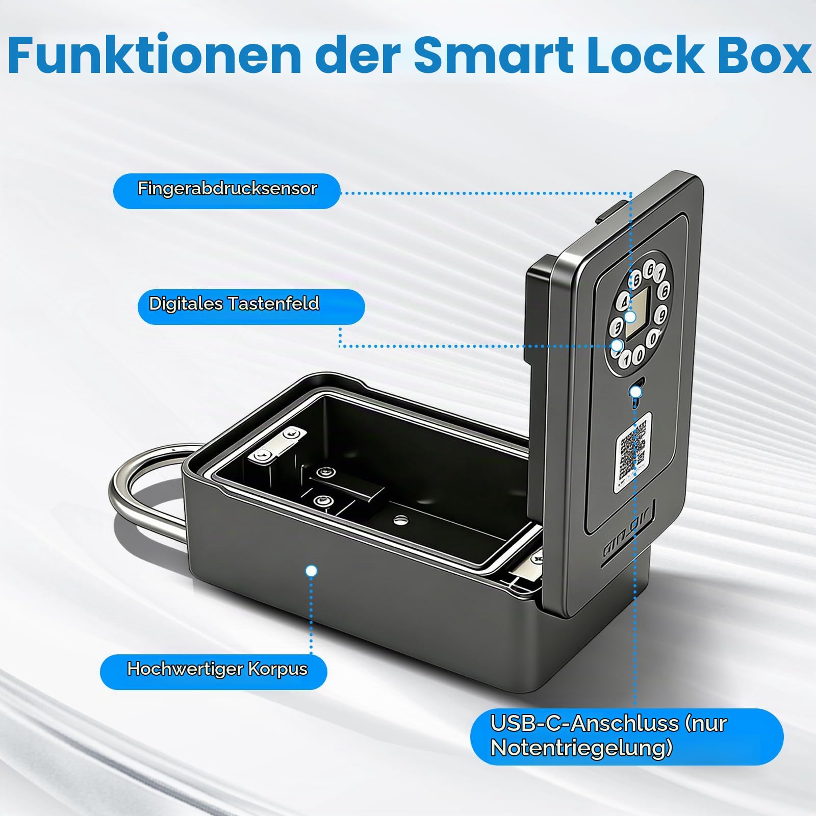 Smart Schlüsselbox mit Fingerabdruck, Schlüsseltresor