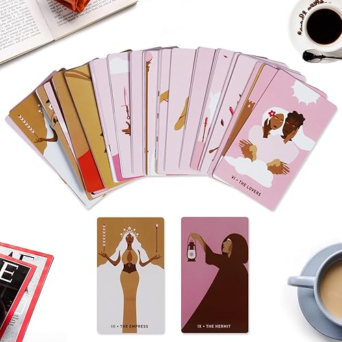 Miniatura 4 de Bowear Baraja de cartas de tarot para principiantes con guía, juego de tarot de 78 piezas, herramienta de adivinación de juego de adivinación,