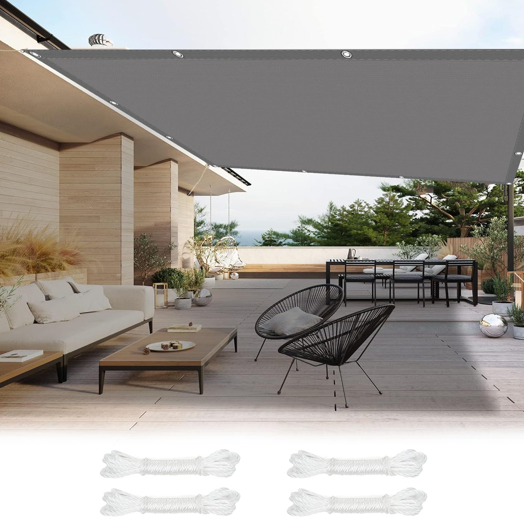 Voile d'ombrage imperméable pour aménager une terrasse moderne