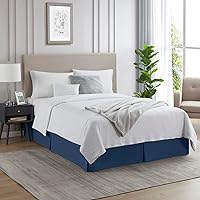 Vista 57 de Nestl - Falda plisada de cama de fácil ajuste, con caída a medida de 14 pulgadas, microfibra suave de doble cepillado, con calidad de hotel