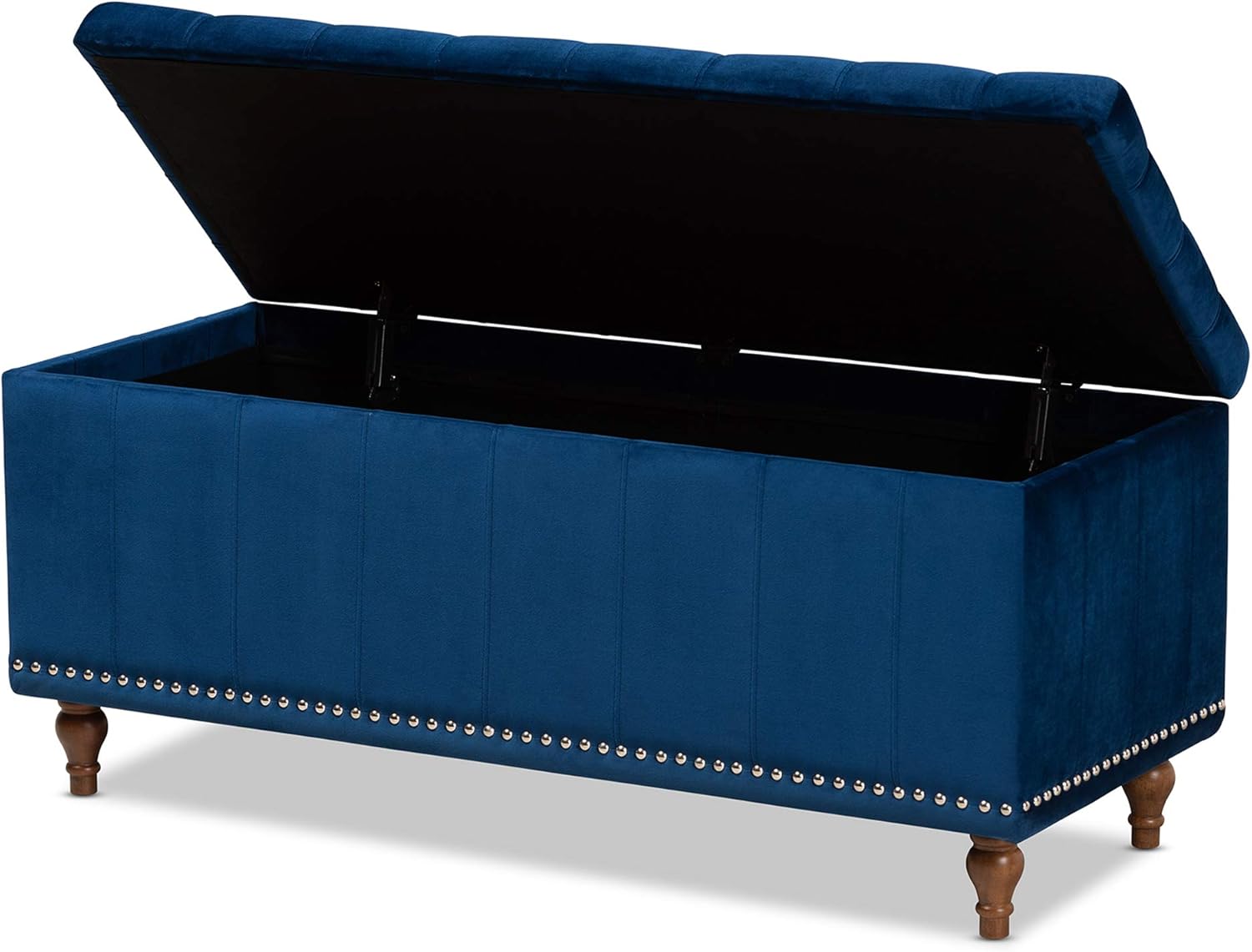 Baxton Studio Ottomans, Navy Blue/Brown