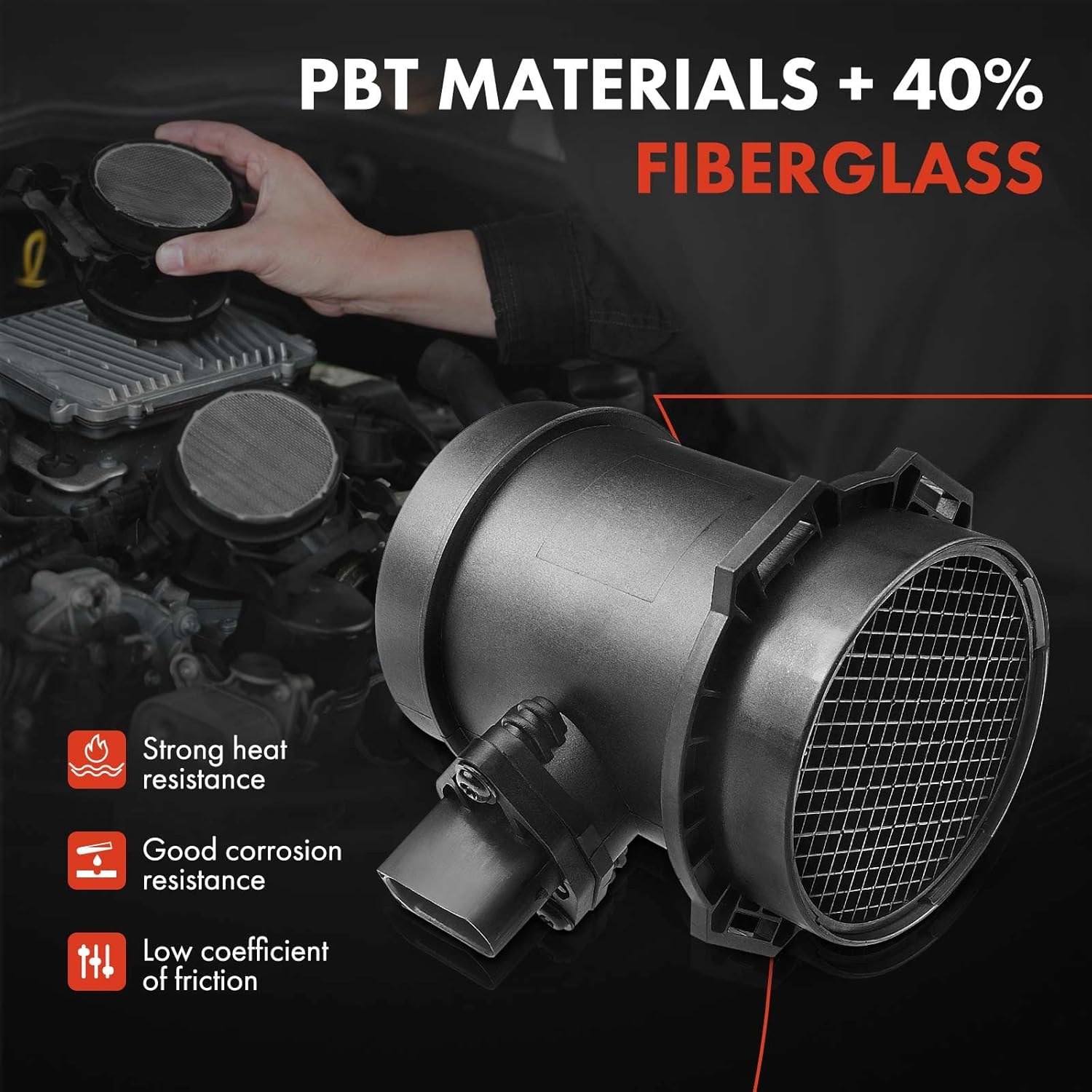 A-Premium Mass Air Flow Sensor Meter Assembly [fits 5 Pins, 8Cyl 4.4 4.6 4.8L] Compatible with BMW 540i 1999-2003, 740i/740iL 1999-2001, X5 2000-2003, Z8 2003 & Land Rover Range Rover 2003-2005